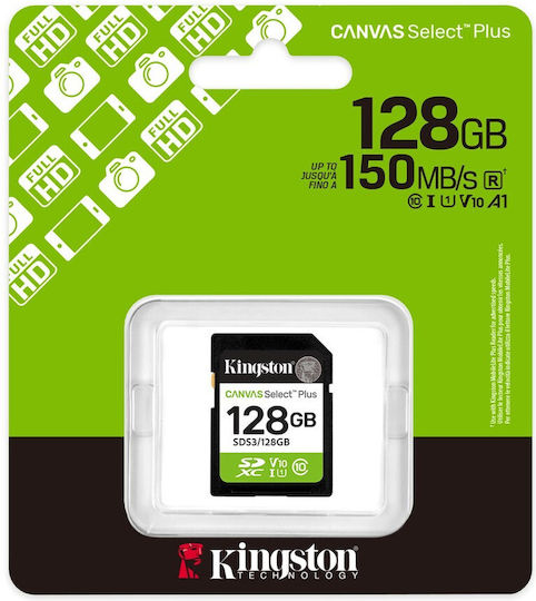 Kingston Canvas Select Plus SDXC 128GB U1 V10 UHS-I 150MB/s