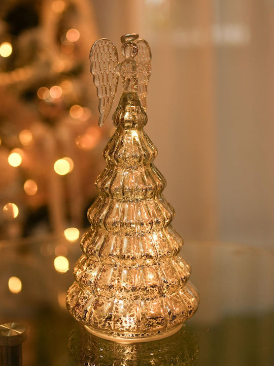 Christmas Decorative Illuminated Glass Tree Battery Silver