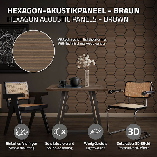 ML-Design Sound Absorbing Panel (1pcs) 66cm x 81cm x 20mm in Brown Color