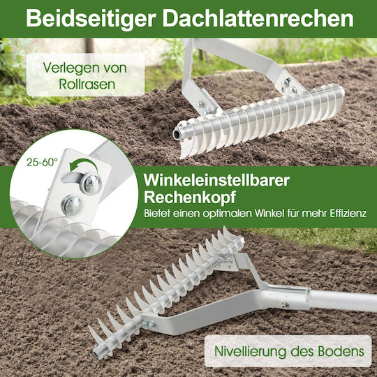 Costway NP12138 Gartenrechen Bogenharke mit Stiel