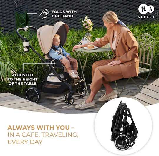 Kinderkraft Yoxi Ρυθμιζόμενο Καρότσι 3 σε 1 Kατάλληλο για Nεογέννητο Μαύρο 10.9kg