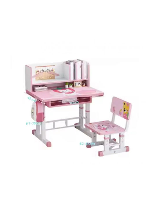 Kids Desk made of Melamine Pink 70x45x75cm