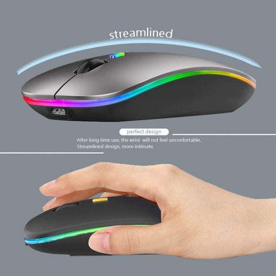 Ασύρματο RGB Gaming Ποντίκι Γκρι