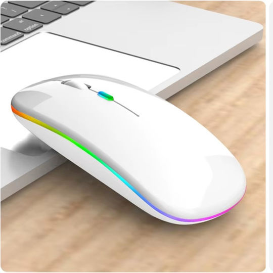 Ασύρματο RGB Gaming Ποντίκι Λευκό