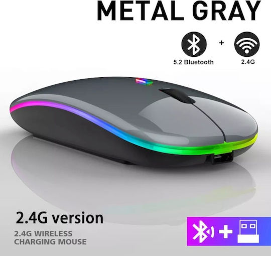 Ασύρματο RGB Gaming Ποντίκι Γκρι