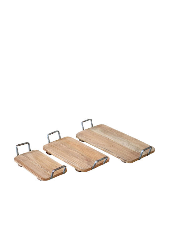 Set de tăvi din lemn, 3 bucăți, Nextdeco M55xD31cm M44xD26cm M35xD20cm