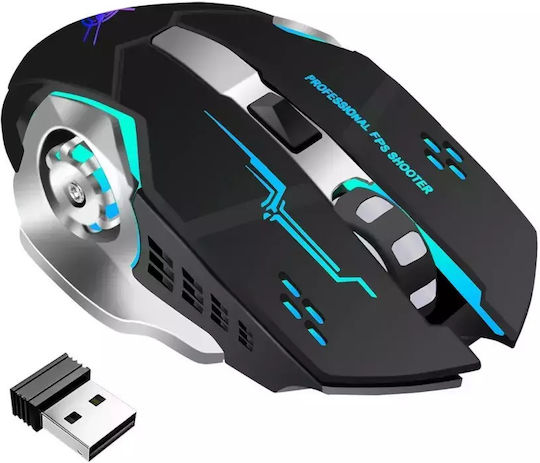Q13 Безжична RGB Геймърска Мишка Матово черно