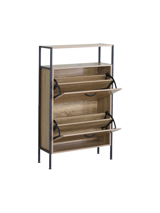 Metallic Shoe Organizer Black 60x24x105cm
