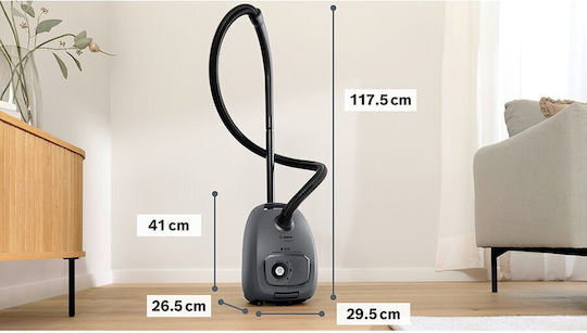 Bosch BGL41GR3H Ηλεκτρική Σκούπα 600W με Σακούλα 4lt Γκρι