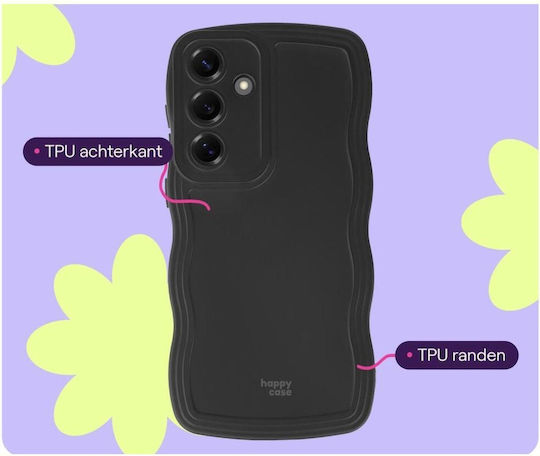 HappyCase Back Cover Silicon cu Curea Negru (Galaxy S25+)