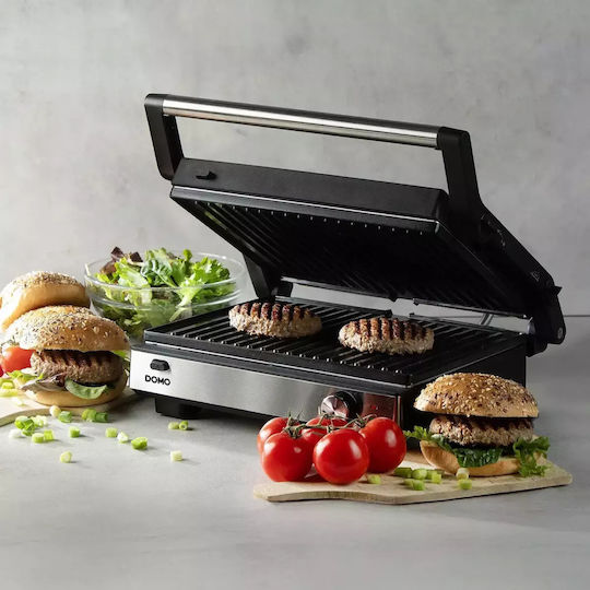 Domo Sandwich Maker Grill with Removable Plates 1800W Black