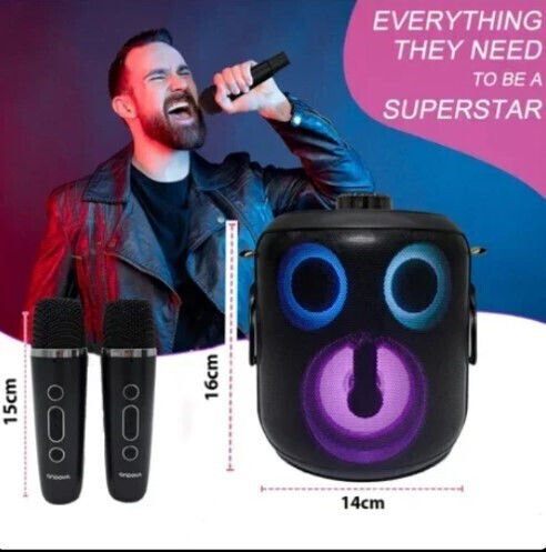 Andowl Ηχείο Karaoke με Ασύρματα Μικρόφωνα Qyx2560 Q-YX2560 Μαύρο