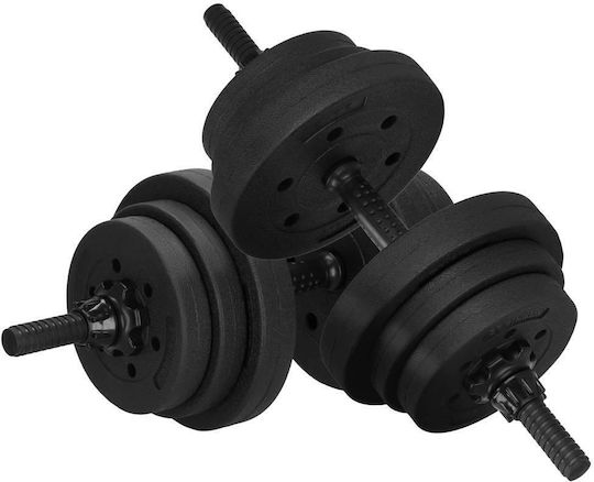Set de gantere cu bară, greutate totală 19kg