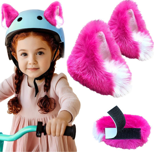 Helmet Ears Fur 2 Pcs Pink
