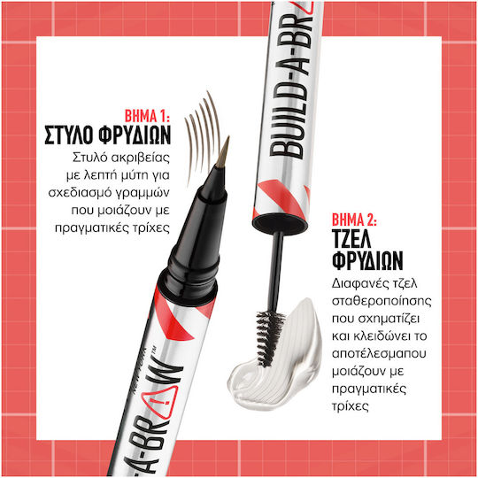 Maybelline Build-a-brow 2 Easy Steps Pencil for Eyebrows Medium Brown