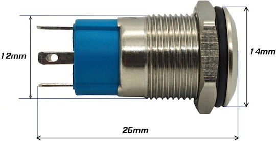 Превключвател За Мъгла С LED 12mm Snap-on Хром