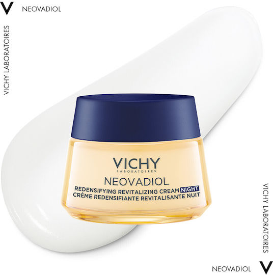 Vichy Neovadiol Peri-Menopauză Cremă de Față de Noapte pentru Anti-îmbătrânire, Tonifiere și Strălucire cu Acid Hialuronic 50ml