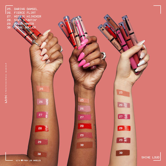 NYX Professional Makeup Shine Loud High Lip Color Liquid Lipstick Sheer 08 Overnight Hero 6.5ml