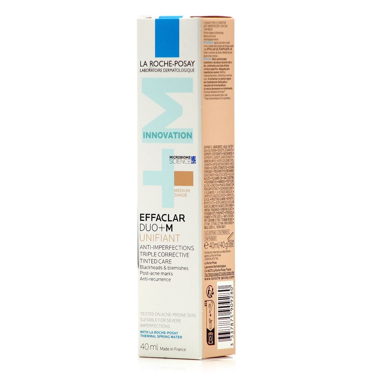 La Roche Posay Effaclar Duo+M Unifiant Medium 24ωρη Ενυδατική & Ρυθμιστική Κρέμα Προσώπου Ημέρας με Χρώμα κατά των Ατελειών 40ml