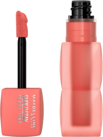 Maybelline Super Stay Teddy Tint Lang anhaltend Flüssig Lippenstift Matt 25 Baby Tee 5ml