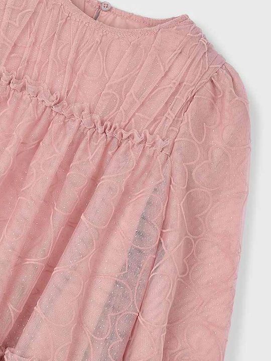 Children's Dress Long Sleeve Tulle Soft Pink