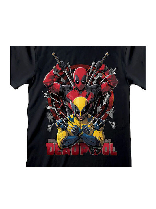 Heroes INC Deadpool Tricou Negru Bumbac