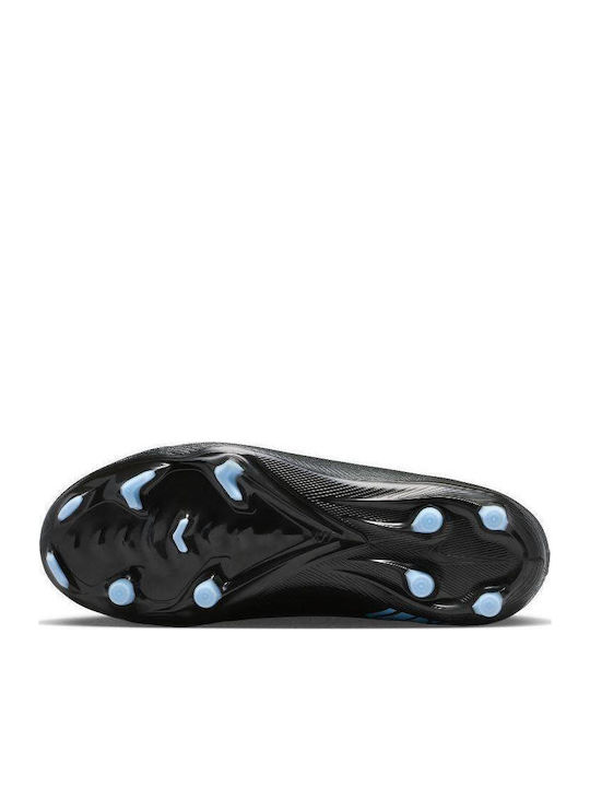 Mercurial Superfly 10 Academy Kids Molded Soccer Shoes with Sock without Laces Black / Ice Blue
