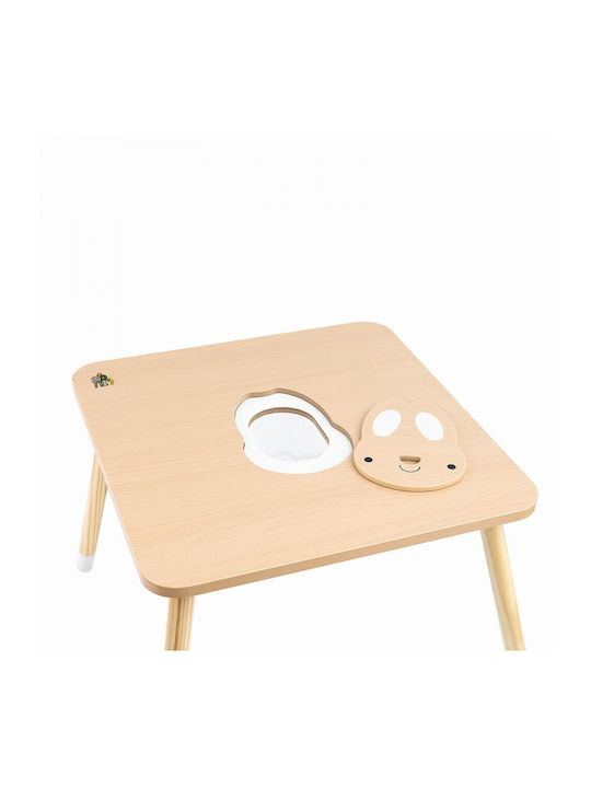 Cute Bunny Set Mese Pentru Copii Cu Scaune Pentru Vopsire Din Lemn Bej Moni