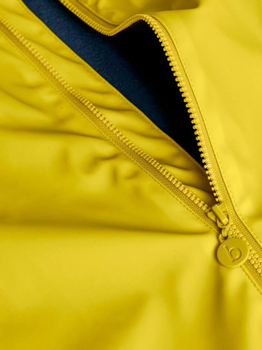 Waterproof Kids' Trench Coat with Lining & Hood Yellow