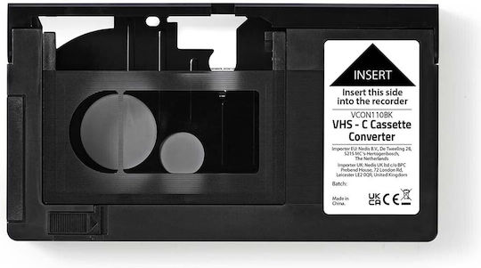 Convertor Casetă Video Vhs-c La Vhs Adaptor Plug & Play Negru