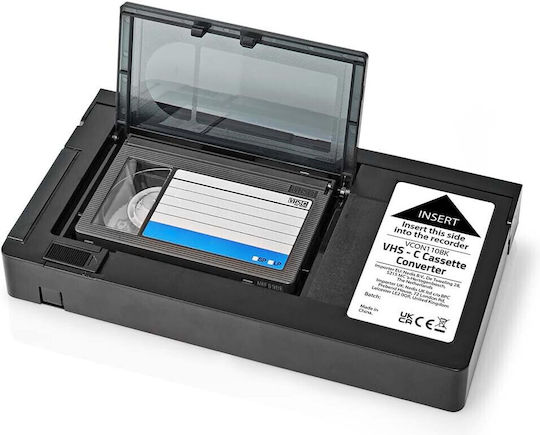 Convertor Casetă Video Vhs-c La Vhs Adaptor Plug & Play Negru