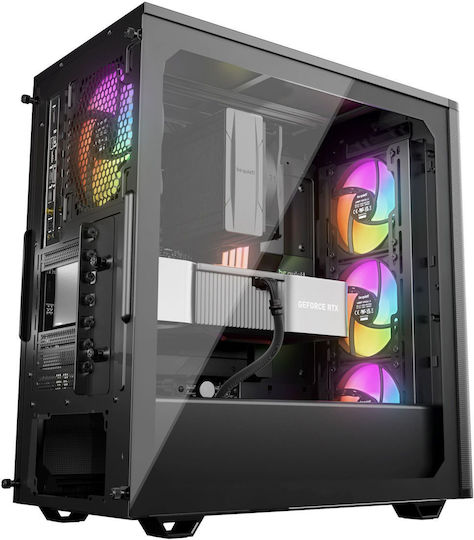 Be Quiet Pure Base 501 LX Gaming Midi Tower Κουτί Υπολογιστή με Πλαϊνό Παράθυρο και RGB Φωτισμό Μαύρο