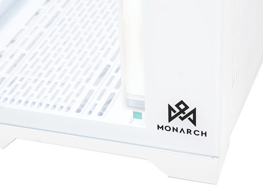 Monarch Gear Pandora Гейминг Midi Tower Компютърна кутия със страничен прозорец Бял