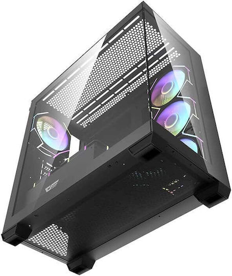 Darkflash DS900 + 7 ARGB Fans Gaming Midi Tower Κουτί Υπολογιστή με Πλαϊνό Παράθυρο Μαύρο