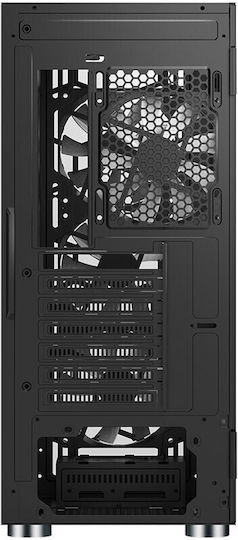 Montech X3 Mesh Геймърско бюро Midi Tower Компютърна кутия със страничен прозорец и RGB осветление Черен