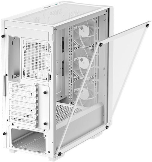 Deepcool CC560 v2 Гейминг Midi Tower Компютърна кутия със страничен прозорец Бял