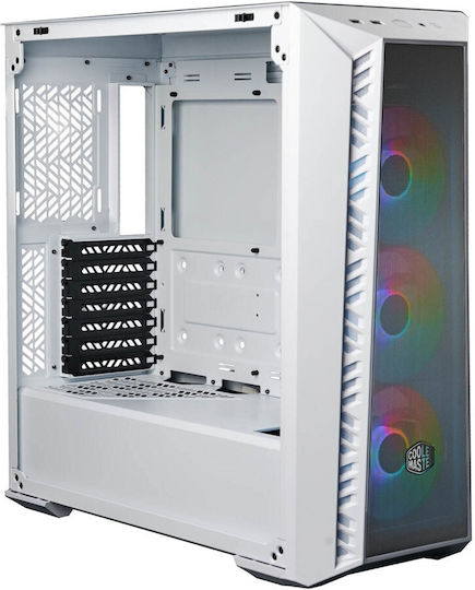 CoolerMaster MasterBox 520 Mesh ARGB Gaming Midi Tower Κουτί Υπολογιστή με Πλαϊνό Παράθυρο Λευκό