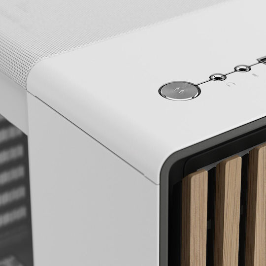 Fractal Design North Gaming Midi Tower Κουτί Υπολογιστή με Πλαϊνό Παράθυρο Chalk White TGC