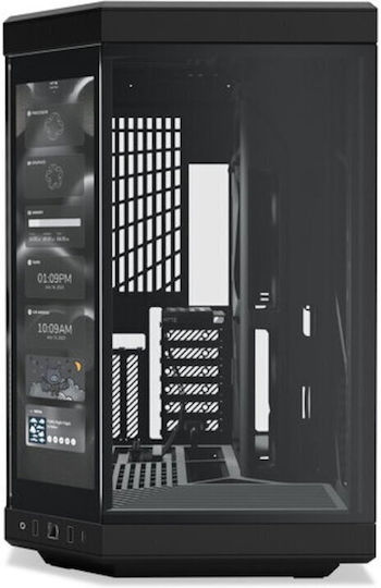 HYTE Y70 Touch Gaming Midi-Turm Computergehäuse mit Seitenfenster Schwarz