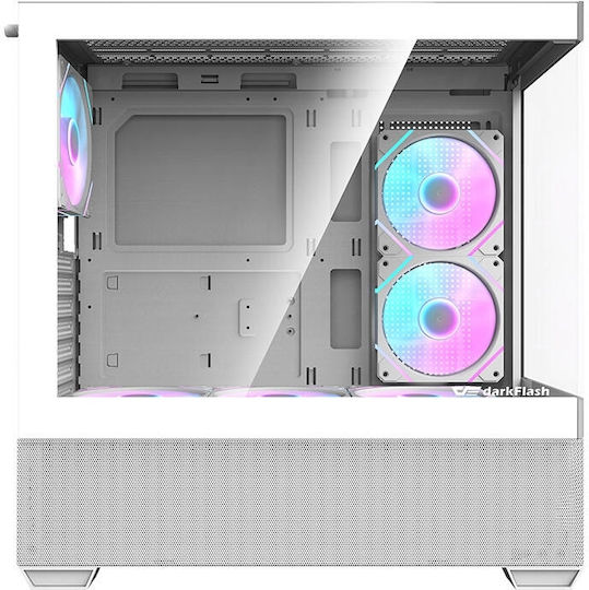 Darkflash DS900 AIR + ARGB Fans Gaming Midi Tower Computer Case with Side Window White