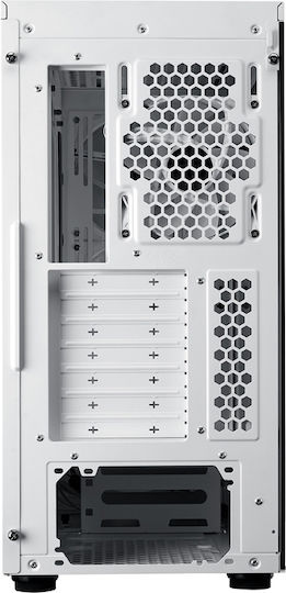 CoolerMaster MasterBox 600 Gaming Midi-Turm Computergehäuse mit Seitenfenster und RGB-Beleuchtung Weiß