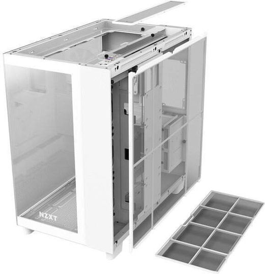 NZXT H9 Elite Геймърско Midi Tower Компютърна Кутия с Страничен Прозорец Бяла
