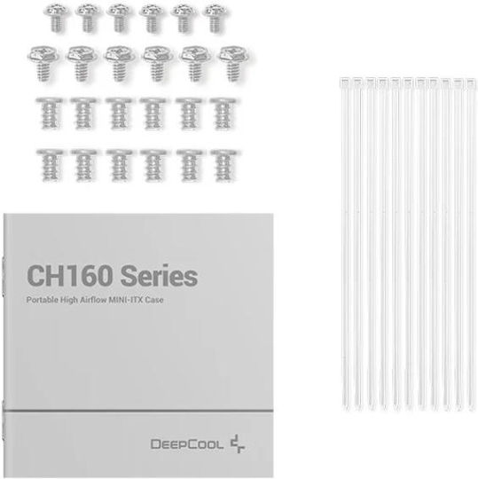 Deepcool CH160 v2 Gaming Mini Tower Computer Case with Side Window White