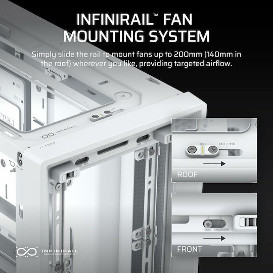 Corsair Frame 4000D Gaming Midi Tower Кутия За Компютър Със Страничен Прозорец Бяла