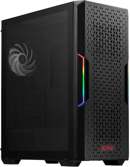 Adata XPG Starker AIR Gaming Midi Tower Κουτί Υπολογιστή με Πλαϊνό Παράθυρο και RGB Φωτισμό Μαύρο