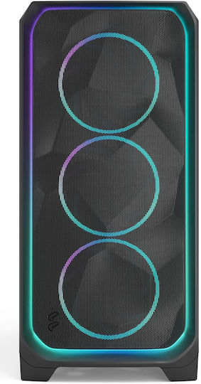 Fractal Design Meshify 3 XL Ambience Pro RGB Light Tint Gaming Midi Tower Κουτί Υπολογιστή με Πλαϊνό Παράθυρο Μαύρο