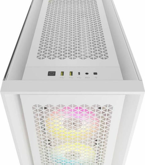 Corsair 5000D RGB Airflow Gaming Midi Tower Computer Case with Side Window White