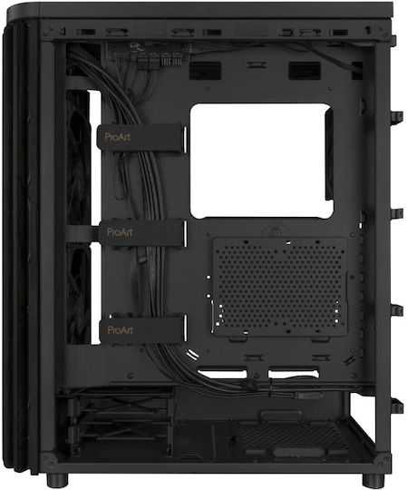 Asus ProArt PA401 Wood Edition Gaming Midi Tower Κουτί Υπολογιστή με Πλαϊνό Παράθυρο Μαύρο