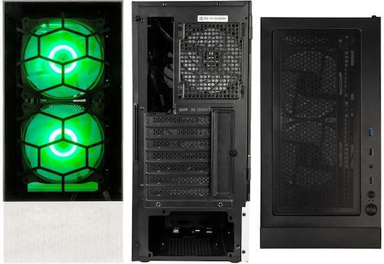 Kolink Observatory MX Glass ARGB Gaming Midi Tower Computer Case with Side Window Black / White