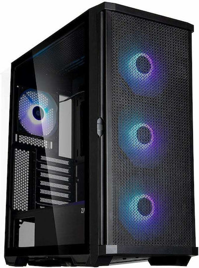 Zalman Z10 Plus Gaming Midi Tower Computer Case with Side Window and RGB Lighting Black